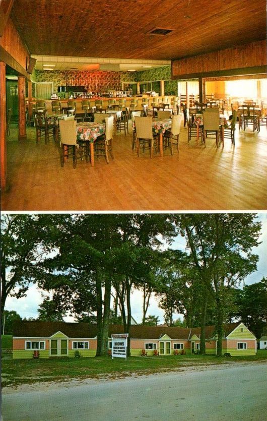 CJs UP North Inn (Browns Motel) - Old Postcard (newer photo)